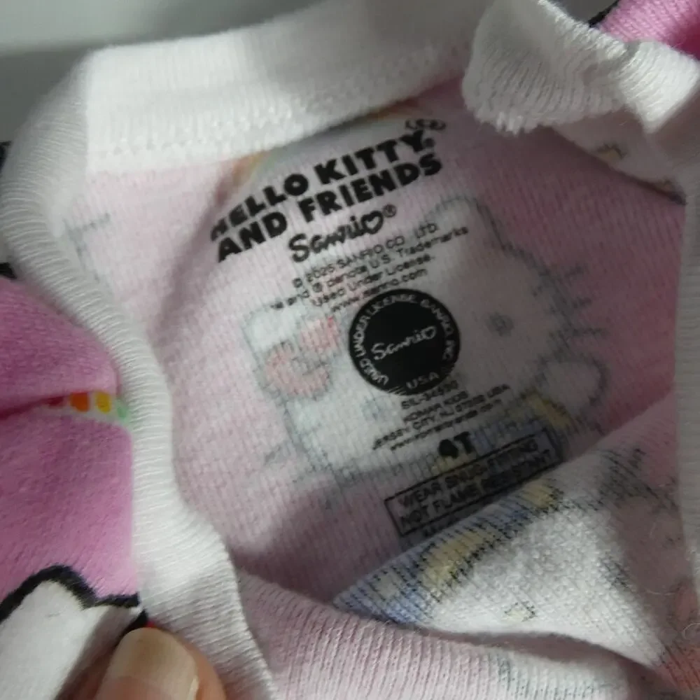 Sanrio Hello Kitty And Friend 4T Set of Two Shirts One Pants Pajamas Lounge Wear
